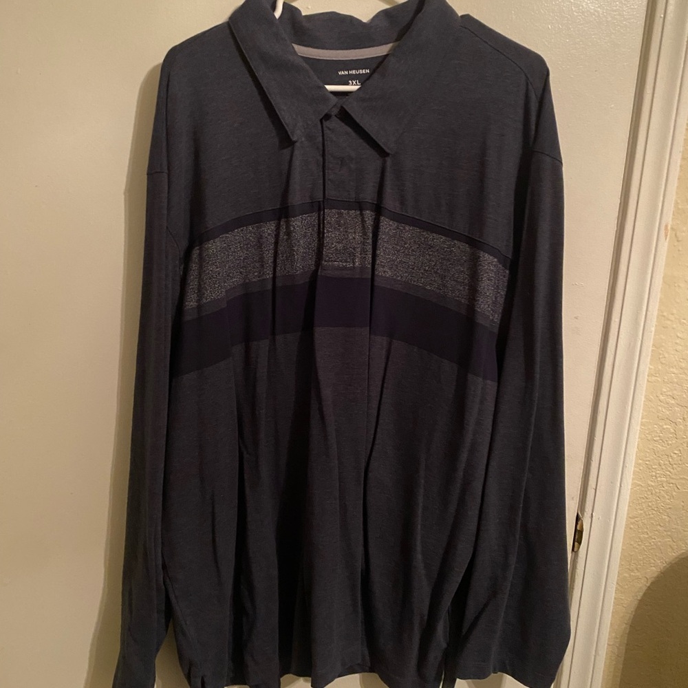 Men's Navy Blue Long Sleeve Shirt